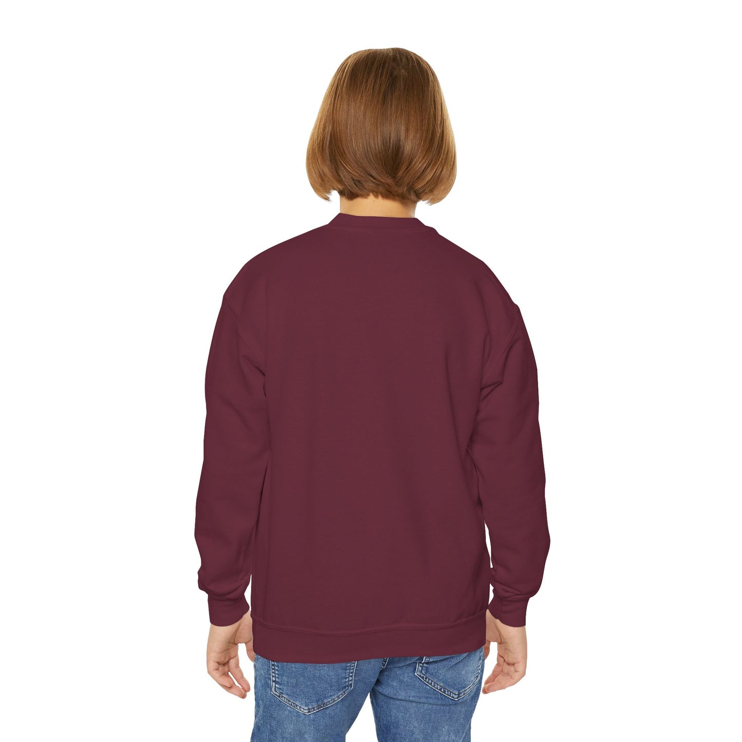 'be courageous.'; Youth Crewneck Sweatshirt