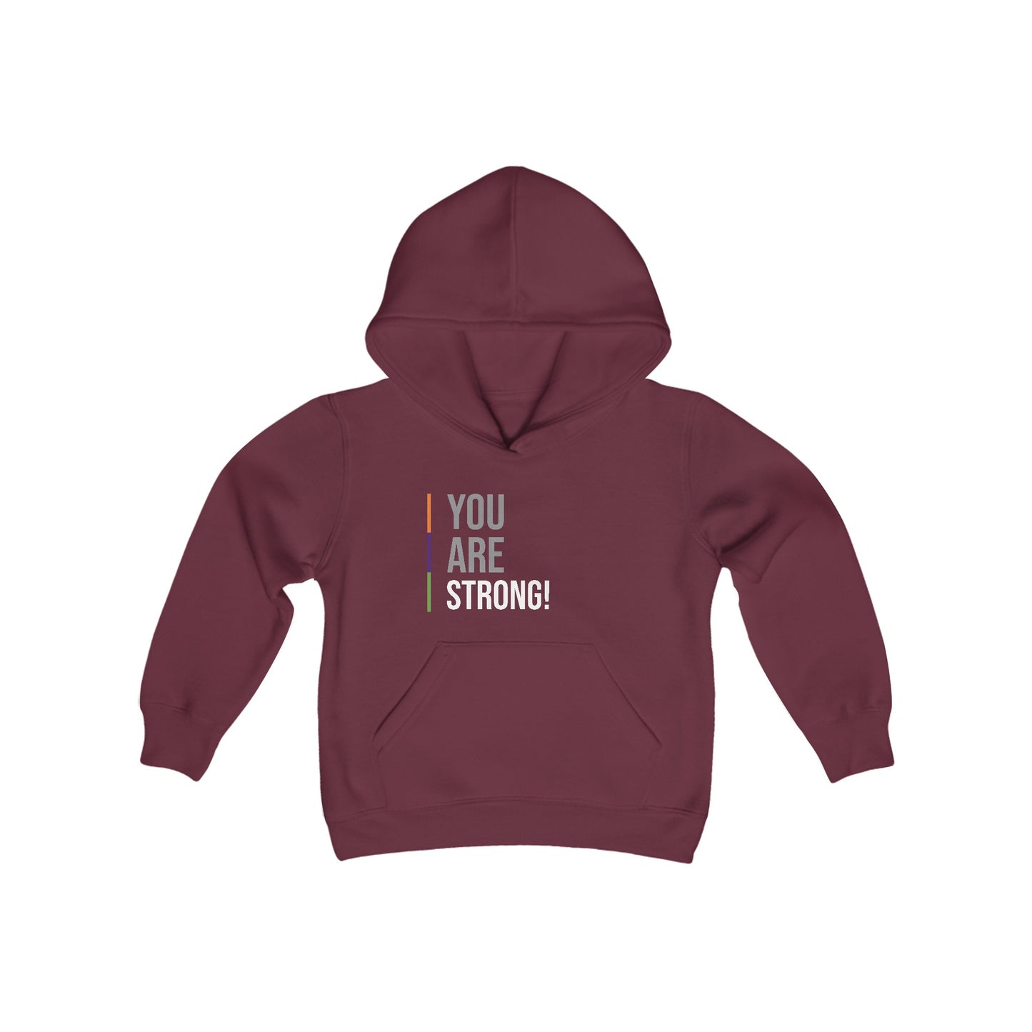 'You Are Strong!' Youth Heavy Blend Hooded Sweatshirt